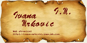 Ivana Mrković vizit kartica
